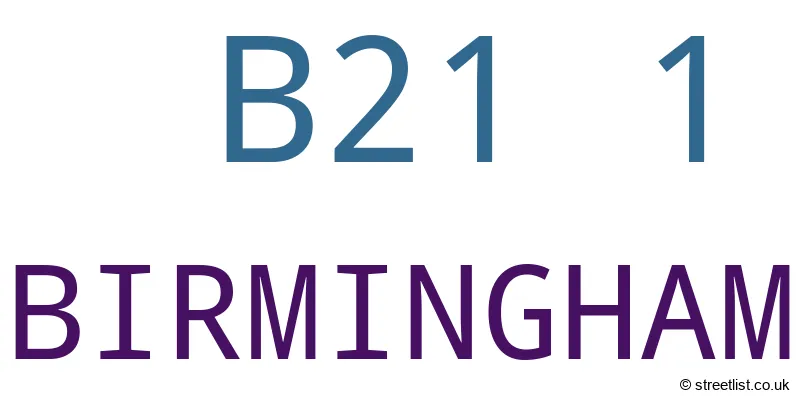 A word cloud for the B21 1 postcode